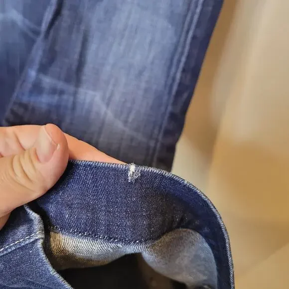 7 For All Mankind Womens Dojo Blue Denim Low Rise Flare Jeans Size 28 - Picture 11 of 16